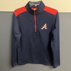 MLB Official Merch Atlanta Braves Pullover Track Shirt/Jacket Men Small Baseball